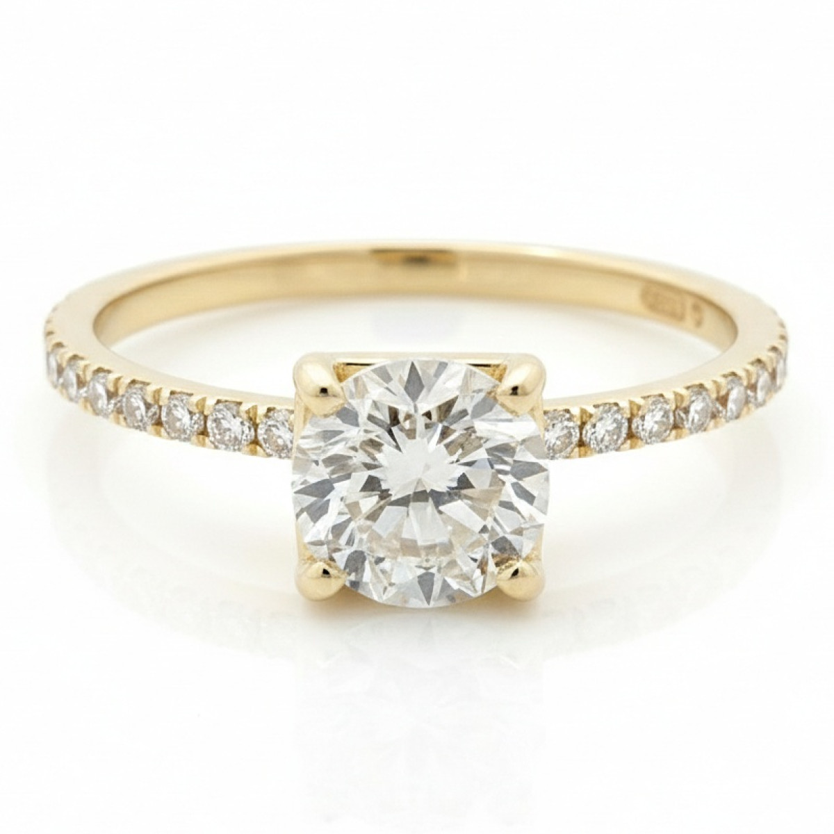 Engagement ring with diamonds (2298), Modern engagement rings, Gold type: 585, Item in the photo weight: 1.68 g, Gemstone: Brilliant, Gemstone ct.: 0.70 ct, Gemstone ct.: 0.70-1.50 ct,  Weight of extra gems: 0.14 ct - Jewelry online