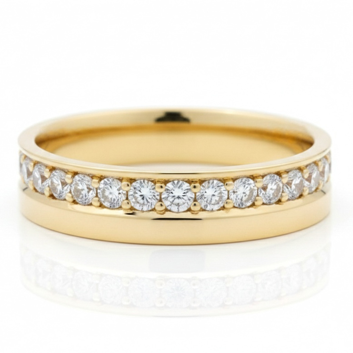 Dzeltena zelta gredzens ar dimantiem (2334), Sieviešu gredzeni, Zelta standarts: 585, Produkta foto svars: 5.37 g, Dārgakmeņi: Izcili, Dārgakmens svars: 0.48 ct, Dārgakmens svars ct.: 0.30-0.69 ct - Rotājumlietas internetā