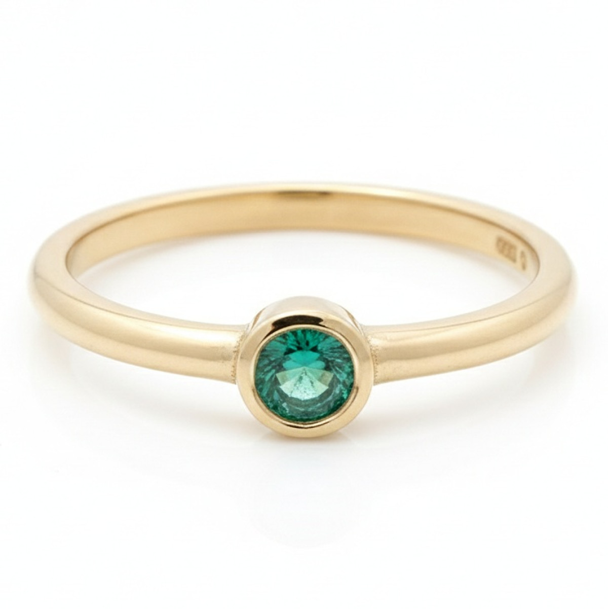 Yellow Gold Ring with Emerald (2387), Women's Rings, Gold type: 585, Item in the photo weight: 2.02 g, Gemstone: Emerald, Gemstone ct.: 0.20-0.29 ct, Gemstone ct.: 0.20 ct - Jewelry online