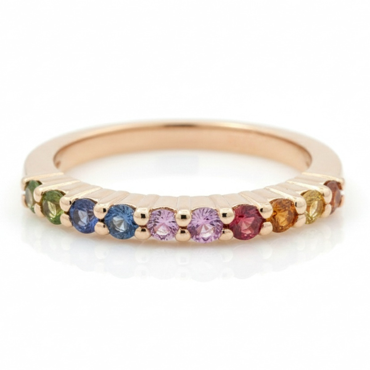Gold ring with coloured sapphires (2389), Women's Rings, Gold type: 585, Item in the photo weight: 2.62 g, Gemstone: Sapphire, Gemstone ct.: 0.40 ct, Gemstone ct.: 0.30-0.69 ct - Jewelry online