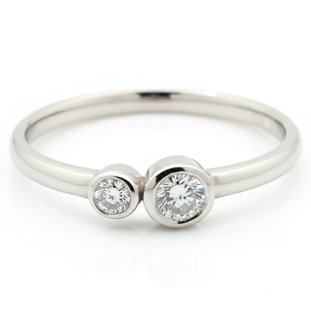 White Gold Ring with Diamonds (2392), Modern engagement rings, Gold type: 585, Item in the photo weight: 1.33 g, Gemstone: Brilliant, Gemstone ct.: 0.15 ct, Gemstone ct.: 0.10-0.19 ct - Jewelry online