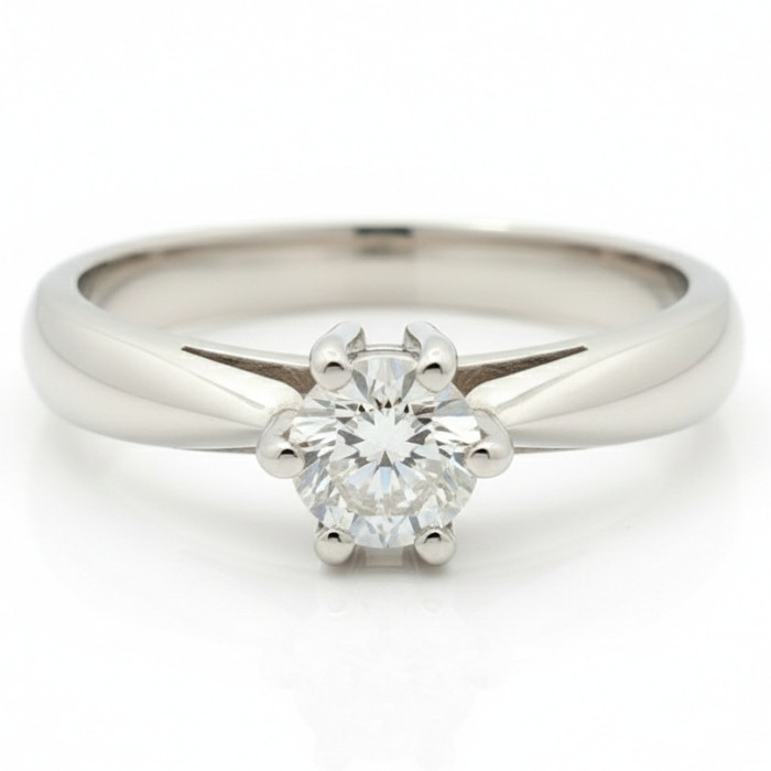 White Gold Classic Engagement Ring with Diamond (2508)