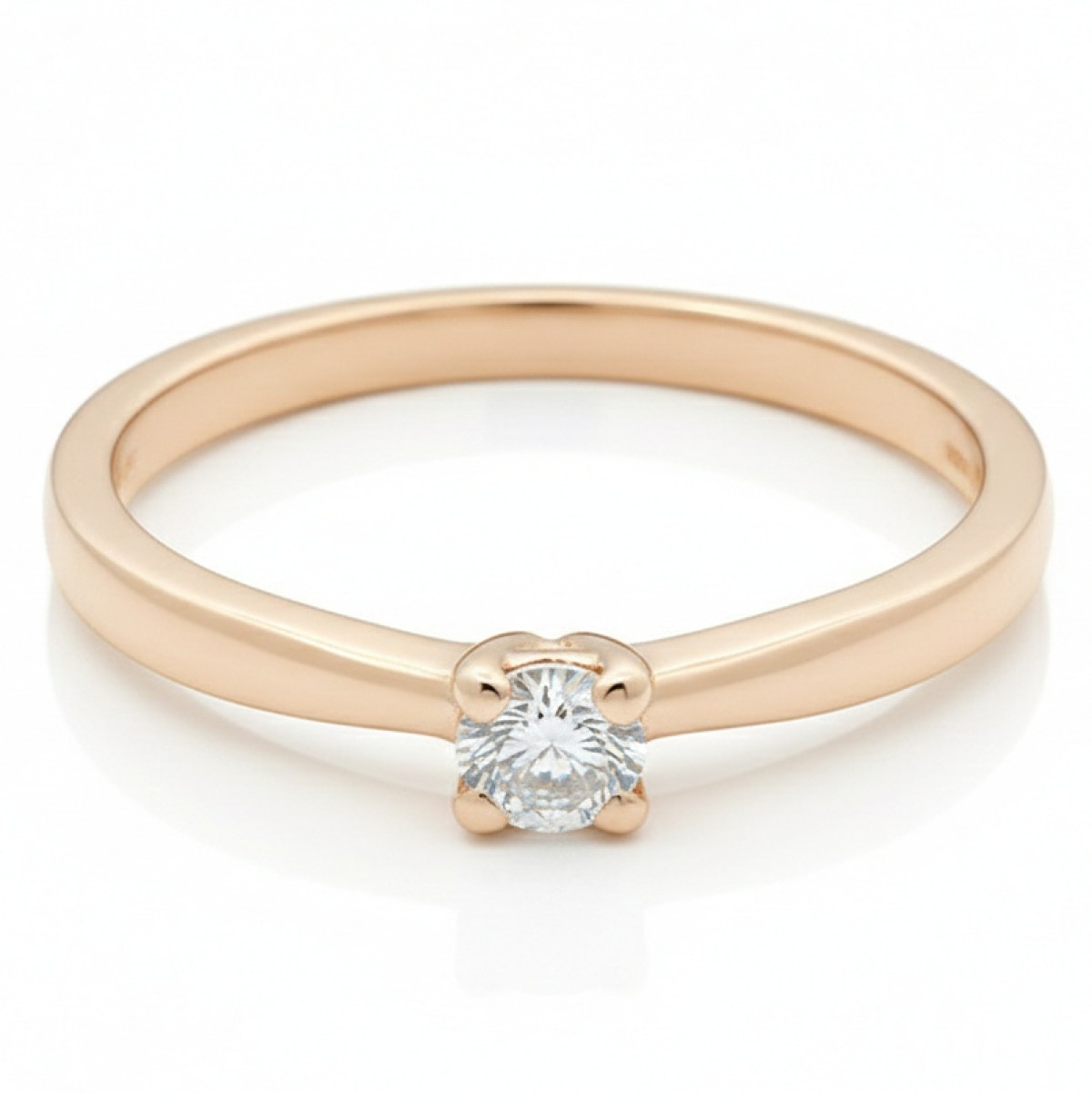 Classic engagement ring with diamond (2570), Classic engagement rings, Gold type: 585, Item in the photo weight: 1.66 g, Gemstone: Brilliant, Gemstone ct.: 0.10-0.19 ct, Gemstone ct.: 0.08 ct - Jewelry online