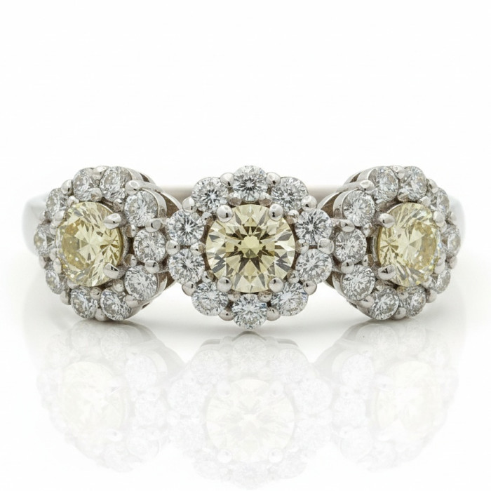 Luxury Triple Halo Ring with Diamonds (2634)