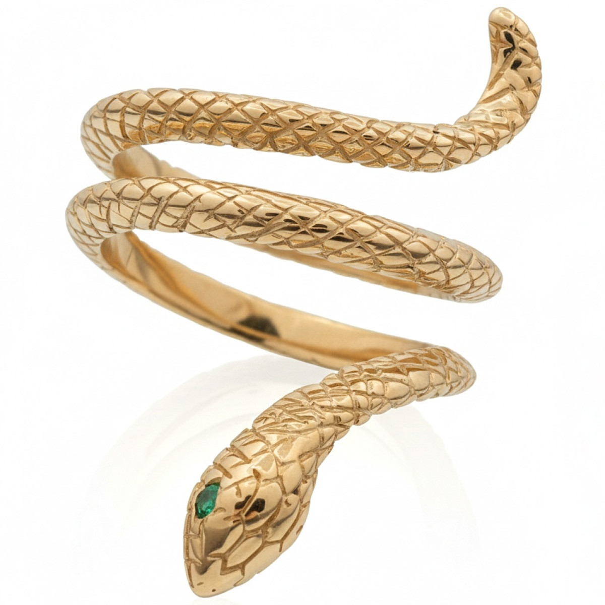 Gold ring , Women's Rings, Gold type: 585, Item in the photo weight: 7.32 g, Gemstone: Emerald, Gemstone ct.: 0.03 ct, Gemstone ct.: 0.01-0.09 ct - Jewelry online