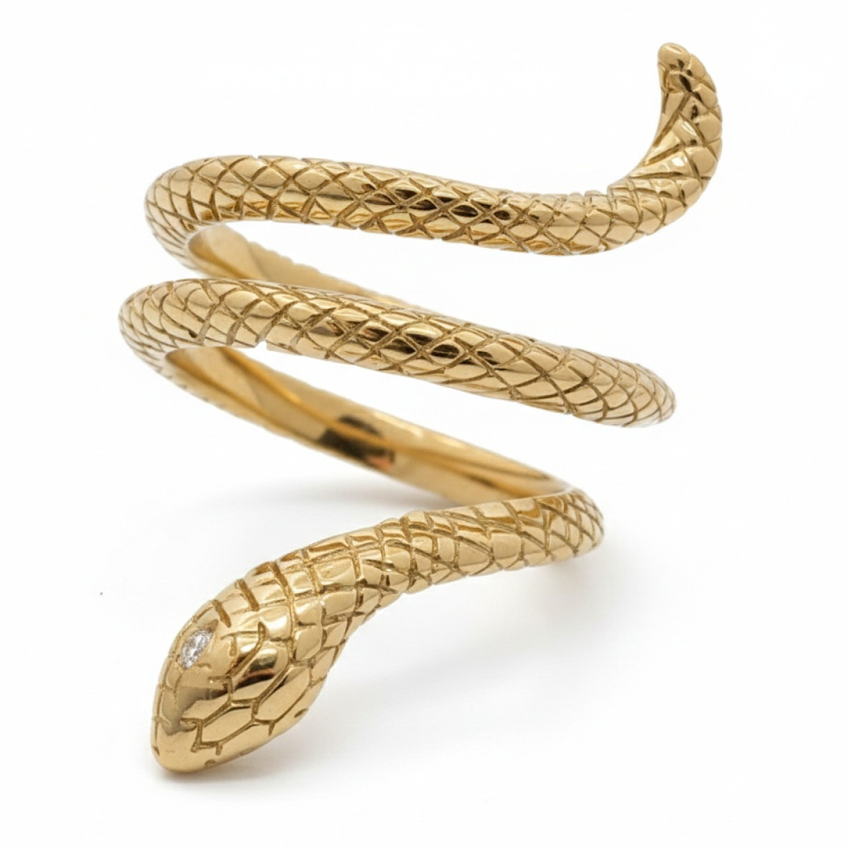 Yellow Gold Ring , Women's Rings, Gold type: 585, Item in the photo weight: 7.32 g, Gemstone: Brilliant, Gemstone ct.: 0.03 ct, Gemstone ct.: 0.01-0.09 ct - Jewelry online