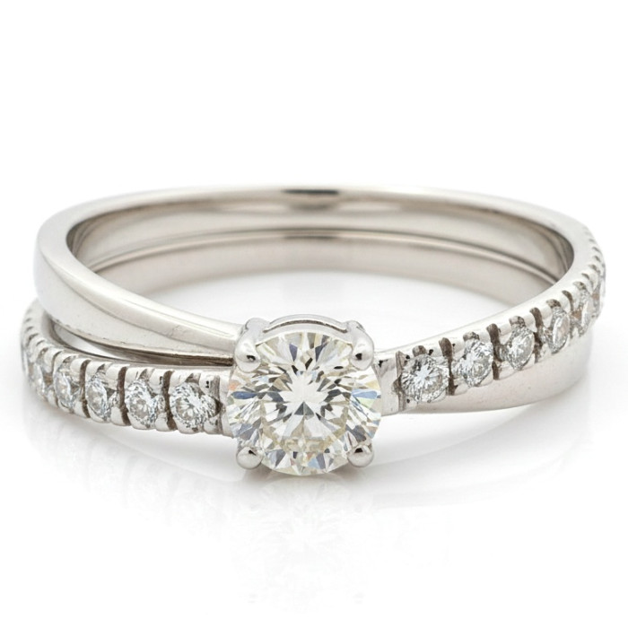 Modern Engagement Ring with Diamonds (2677)