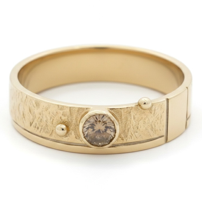 Pink gold ring with cognac diamond (2715)