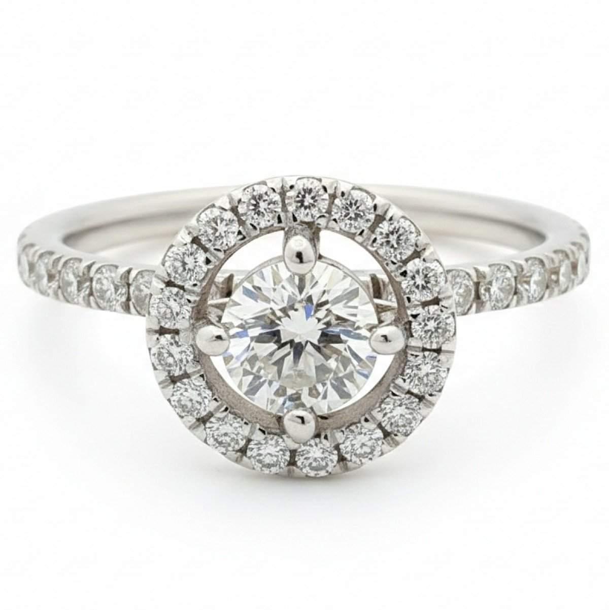 Exclusive Halo Engagement Ring with Diamonds (2825), Halo, Gold type: 585, Item in the photo weight: 3.55 g, Gemstone: Brilliant, Gemstone ct.: 0.56 ct, Gemstone ct.: 0.70-1.50 ct,  Weight of extra gems: 0.40 ct - Jewelry online