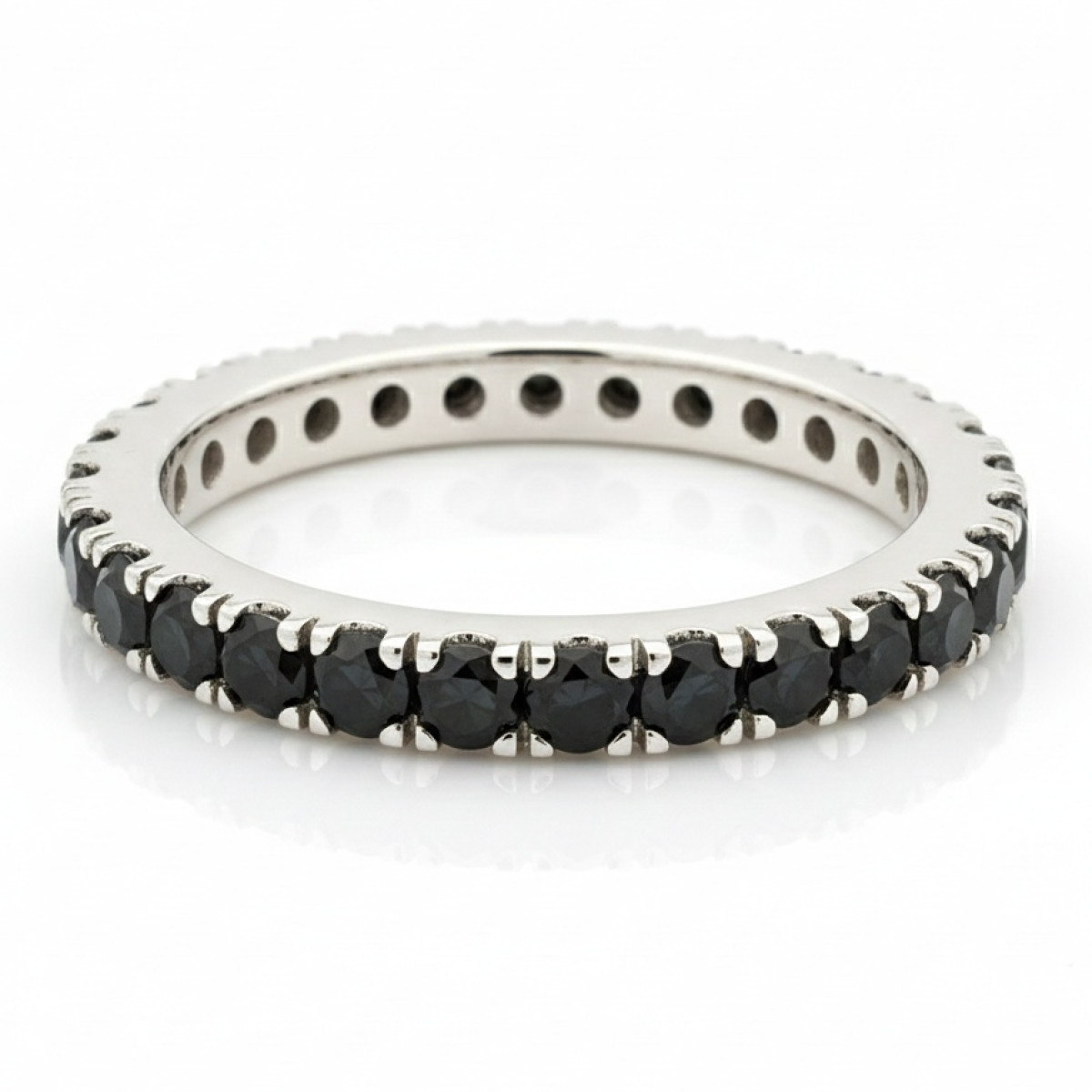 White gold - black diamond band (2921), Diamond bands, Gold type: 585, Item in the photo weight: 2.22 g, Gemstone: Diamond, Gemstone ct.: 1.21 ct, Gemstone ct.: 0.70-1.50 ct - Jewelry online