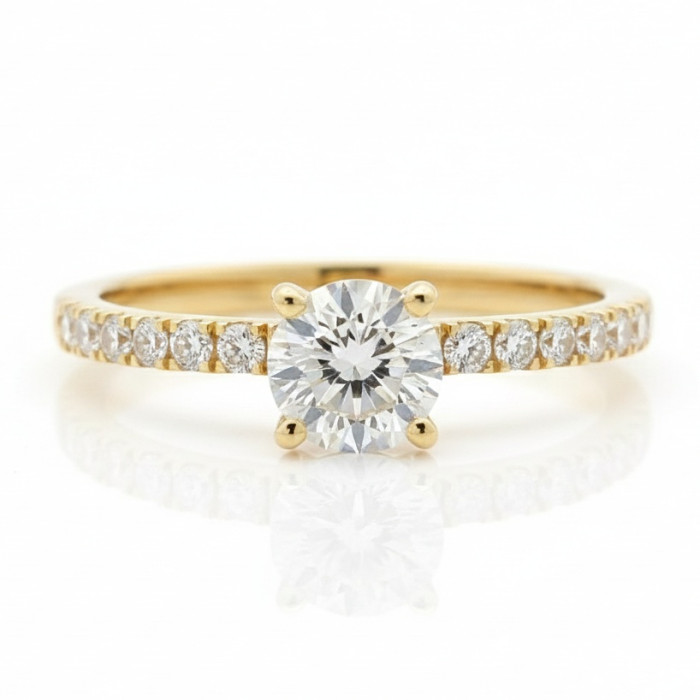 Modern engagement ring decorated with diamonds (2935)