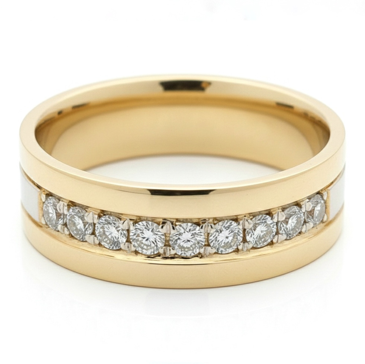 Yellow and white gold ring with diamonds (2937), Women's Rings, Gold type: 585, Item in the photo weight: 5.42 g, Gemstone: Brilliant, Gemstone ct.: 0.20 ct, Gemstone ct.: 0.20-0.29 ct - Jewelry online