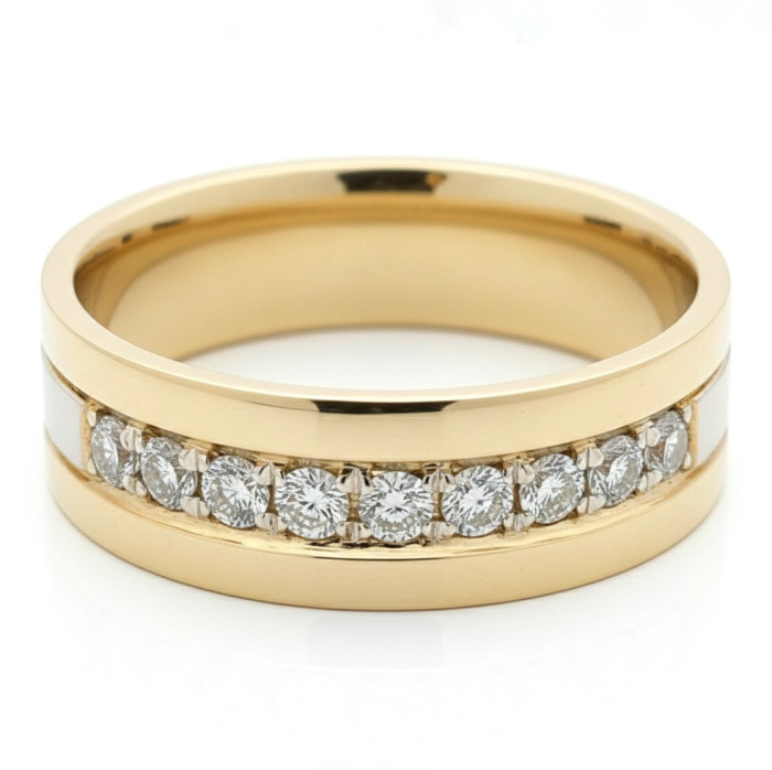 Yellow and white gold ring with diamonds (2937)