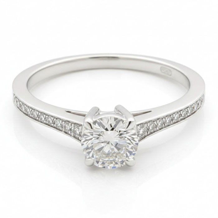 White gold engagement ring with diamonds (2949)