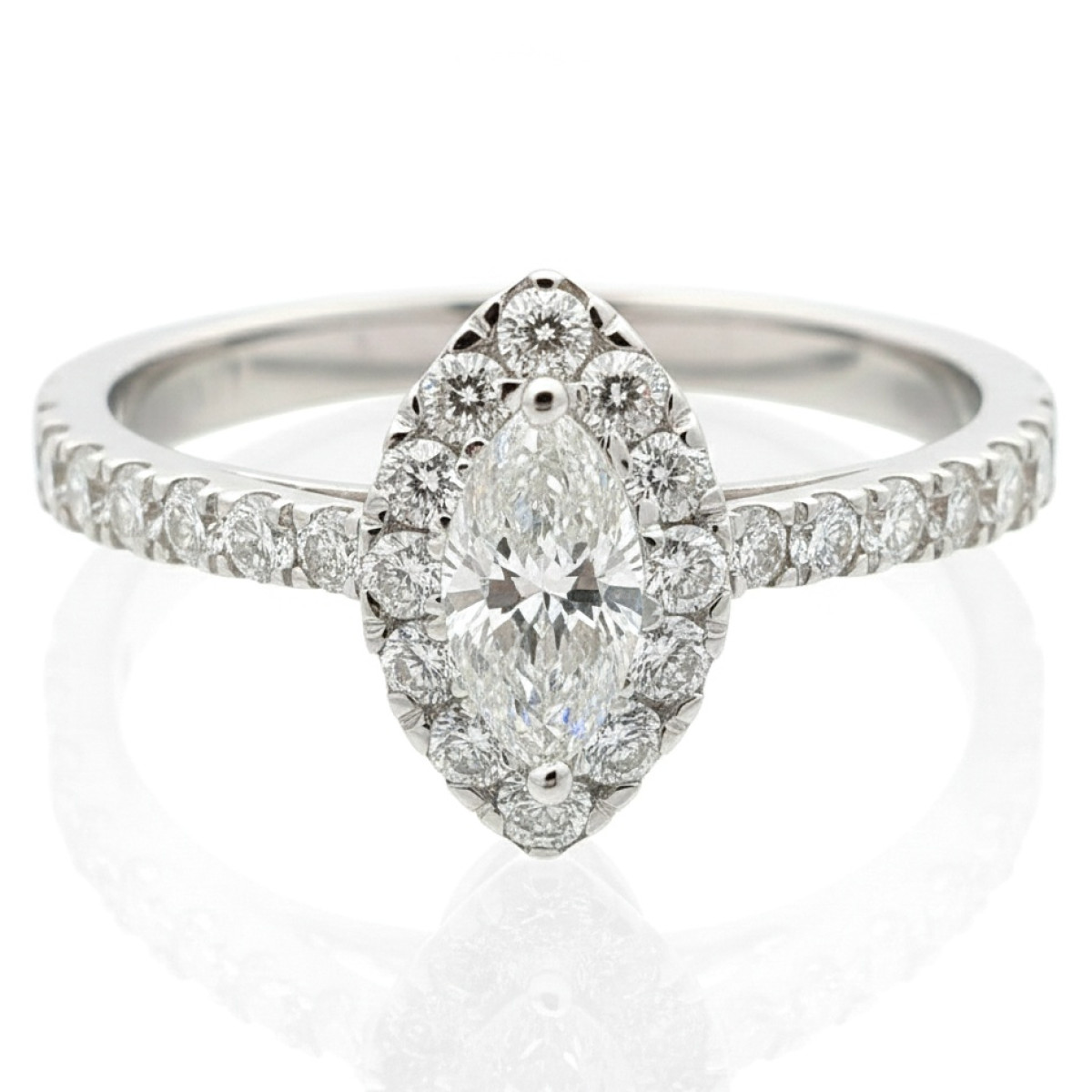 White gold engagement ring with diamonds (2951), Modern engagement rings, Gold type: 585, Item in the photo weight: 2.09 g, Gemstone: Brilliant, Gemstone ct.: 0.23ct, Gemstone ct.: 0.30-0.69 ct,  Weight of extra gems: 0.46 ct - Jewelry online