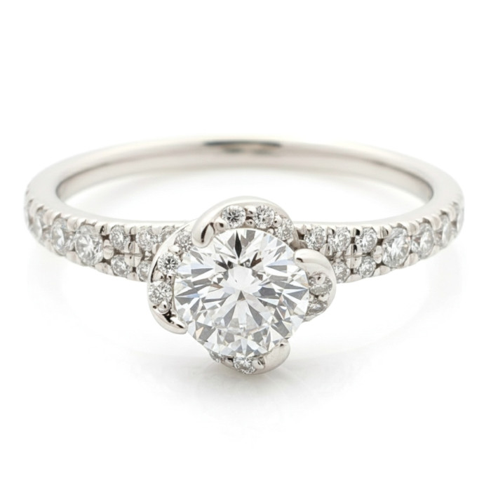 White gold modern engagement ring with diamonds (2953)
