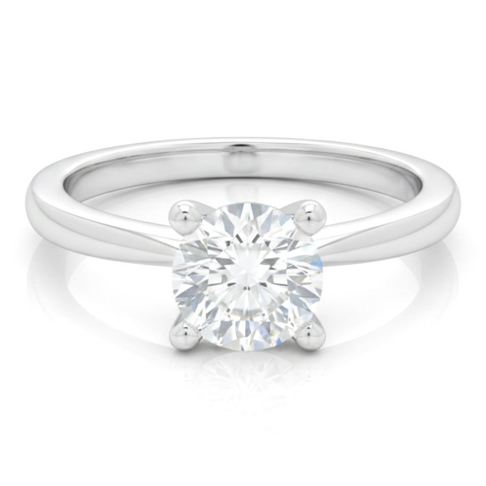 Saderināšanās gredzens no baltā zelta ar cirkonija actiņu (1285)