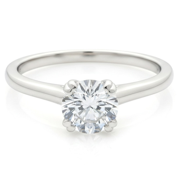 Saderināšanās gredzens no baltā zelta ar cirkonija actiņu (1286)