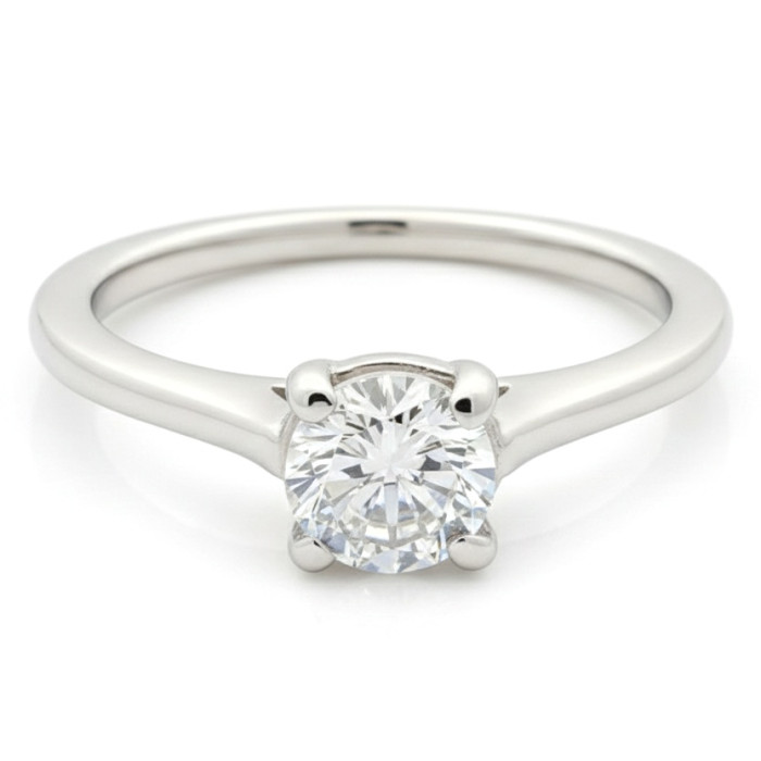 Baltā zelta saderināšanās gredzens ar kristāla actiņu (1289)