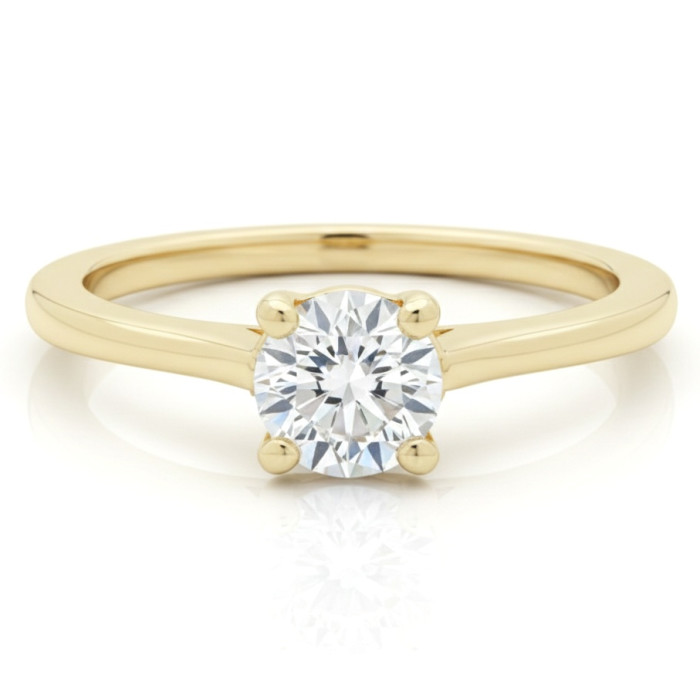 Dzeltena zelta saderināšanās gredzens ar aci (1293)