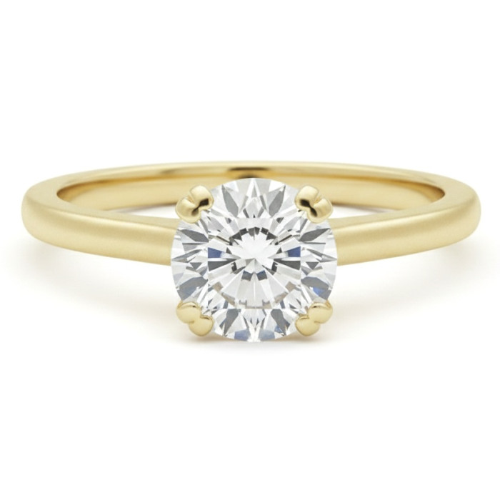 Dzeltena zelta saderināšanās gredzens ar aci (1295)