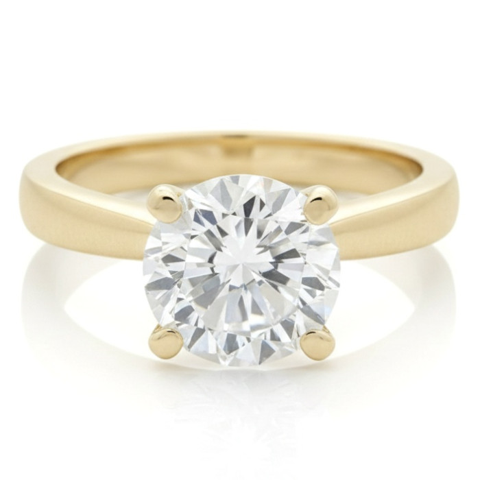 Dzeltena zelta saderināšanās gredzens ar cirkonija aci (1296)