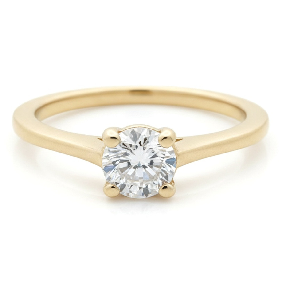  Yellow Gold Engagement Ring (1305), With Gemstones, Gold type: 585, Item in the photo weight: 2.46 g, Gemstone: Zircon - Jewelry online