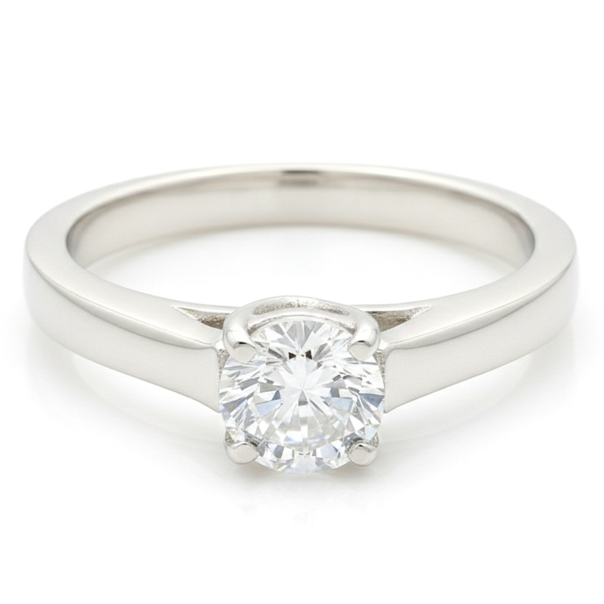 Baltā zelta saderināšanās gredzens (1373), Ar acīm, Zelta standarts: 585, Produkta foto svars: 3.23 g, Dārgakmeņi: Cirkons - Rotājumlietas internetā