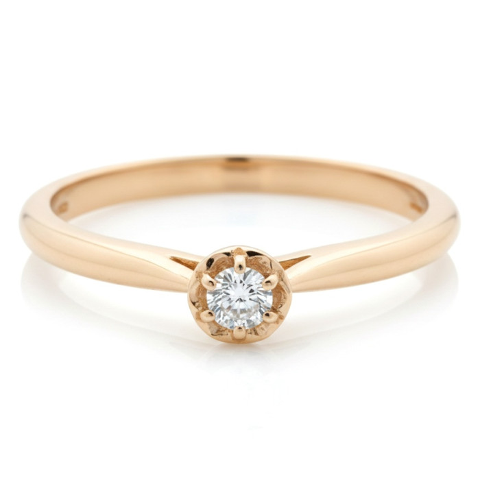 Zelta gredzens ar kristāla akcentu (1570)