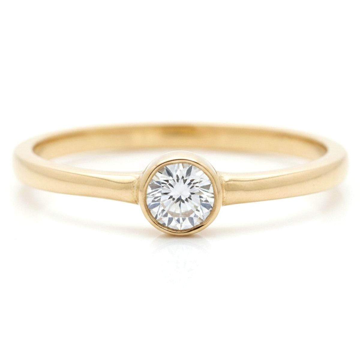 Dzeltena zelta klasiskais saderināšanās gredzens (824), Ar acīm, Zelta standarts: 585, Produkta foto svars: 1.82 g, Dārgakmeņi: Cirkons - Rotājumlietas internetā