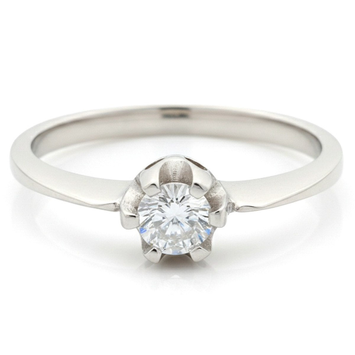 Baltā zelta saderināšanās gredzens (929), Ar acīm, Zelta standarts: 585, Produkta foto svars: 1.56 g, Dārgakmeņi: Cirkons - Rotājumlietas internetā