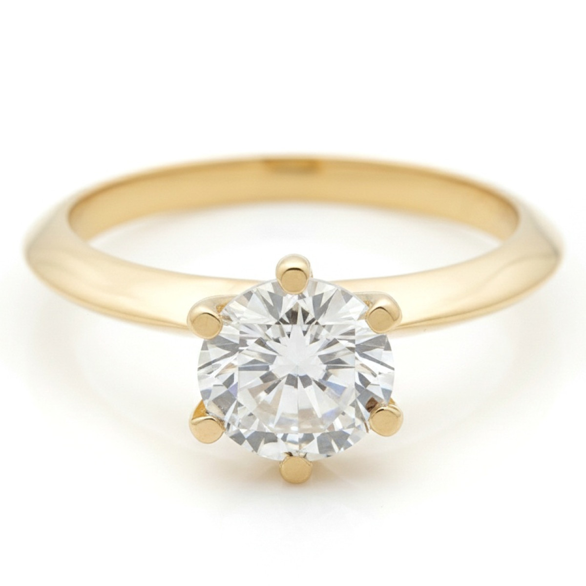 Dzeltena zelta saderināšanās gredzens ar aci (966), Ar acīm, Zelta standarts: 585, Produkta foto svars: 2.73 g, Dārgakmeņi: Cirkons - Rotājumlietas internetā