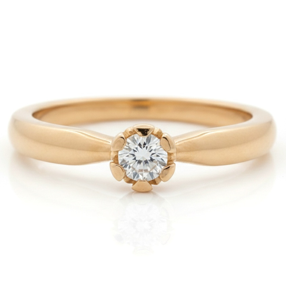 Gold engagement ring with eye (1613), With Gemstones, Gold type: 585, Item in the photo weight: 2.42 g, Gemstone: Zircon - Jewelry online