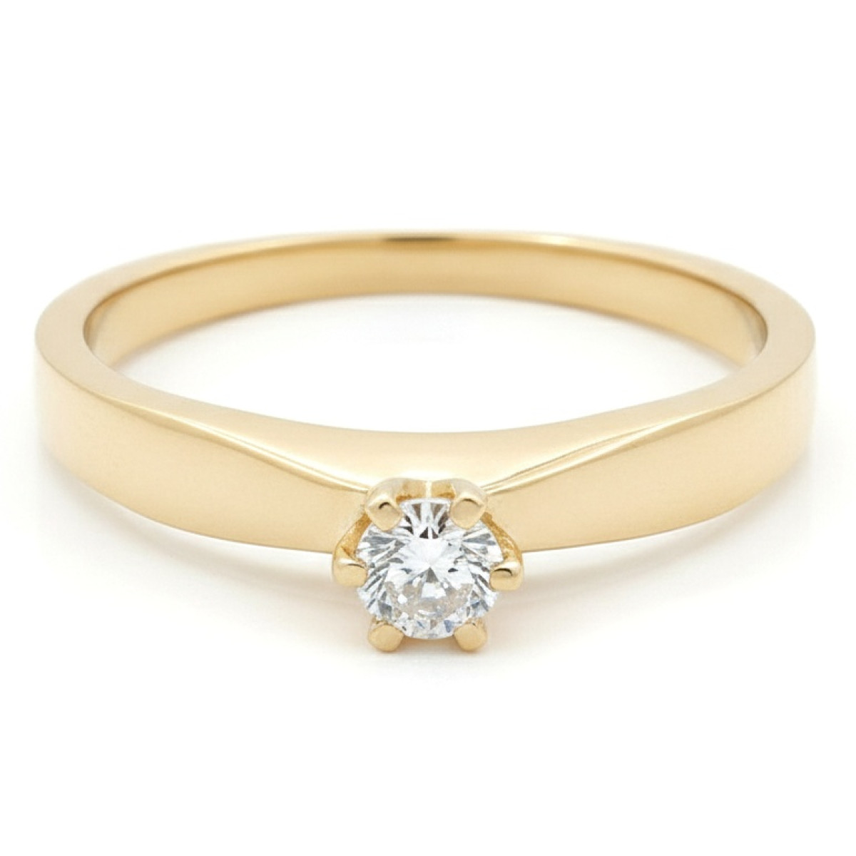 Yellow gold ring with rhinestone accent (1644), With Gemstones, Gold type: 585, Item in the photo weight: 2.84 g, Gemstone: Zircon - Jewelry online