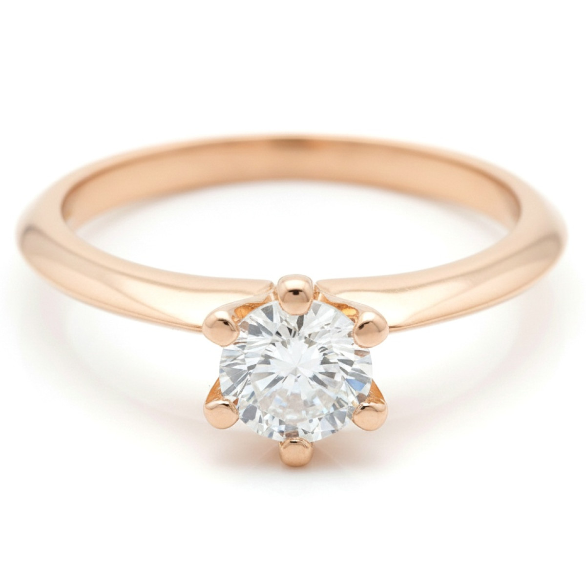 Classic engagement ring (1649), With Gemstones, Gold type: 585, Item in the photo weight: 2.35 g, Gemstone: Zircon - Jewelry online