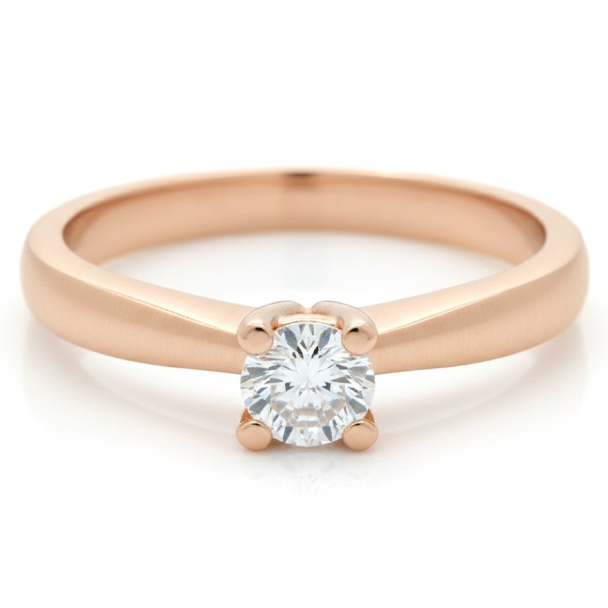 Klasikinis sužadėtuvių žiedas su akute (1650), Su akutėmis, Aukso praba: 585, Gaminio nuotraukoje svoris: 3.35 g, Brangakmenis: Cirkonis - Juvelyrika internetu