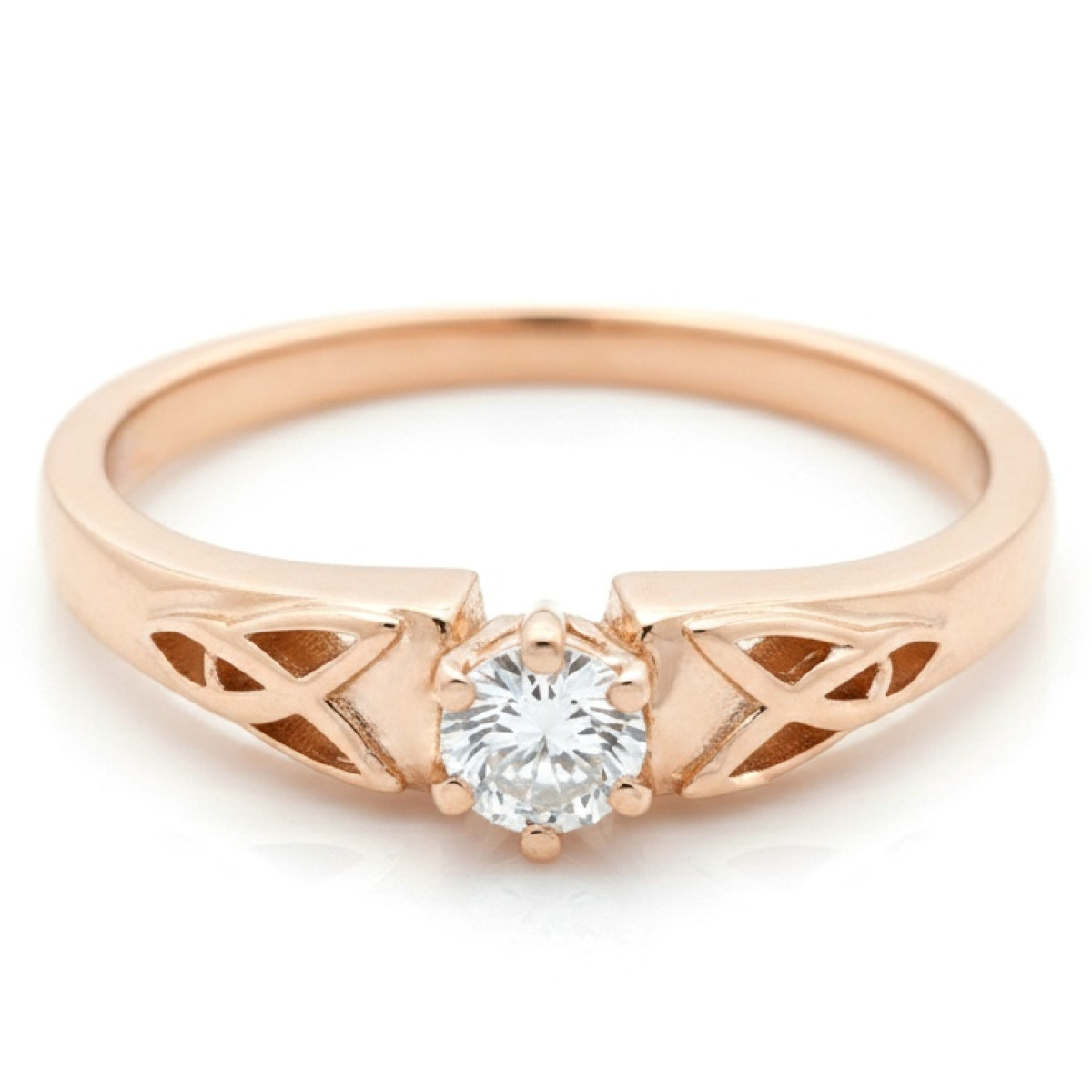 Gold ring with eye (1738), With Gemstones, Gold type: 585, Item in the photo weight: 2.94 g, Gemstone: Zircon - Jewelry online