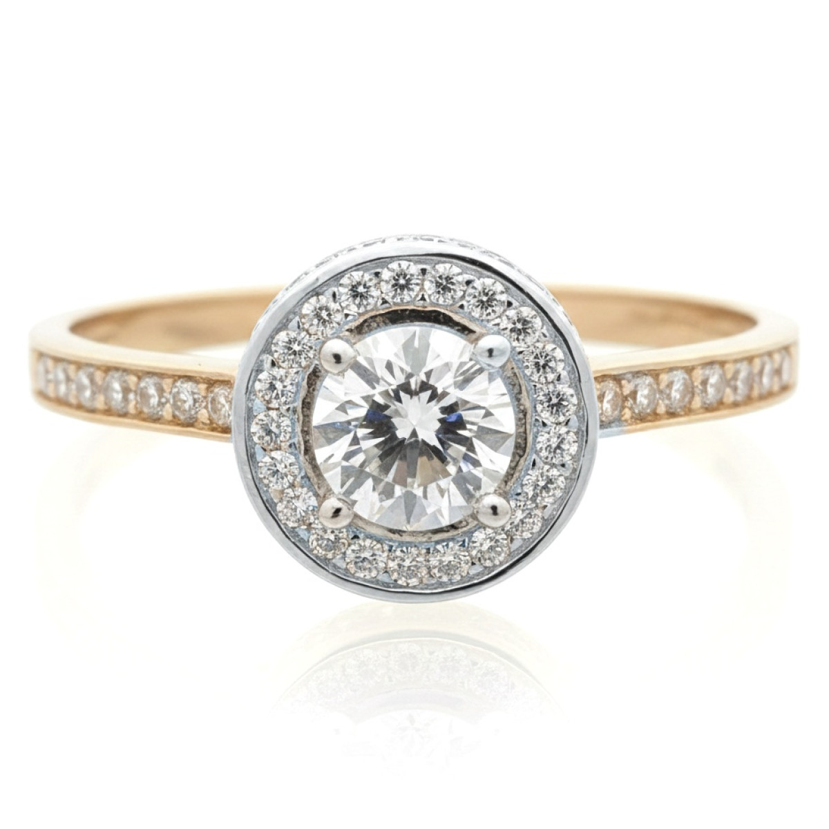 Engagement ring with eyes (1752), With Gemstones, Gold type: 585, Item in the photo weight: 2.75 g, Gemstone: Zircon - Jewelry online