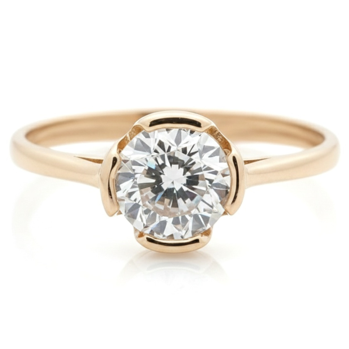 Gold engagement ring with zirconia eye (1953), With Gemstones, Gold type: 585, Item in the photo weight: 1.87 g, Gemstone: Zircon - Jewelry online