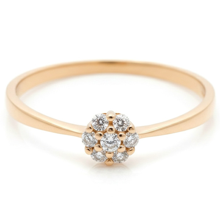 Gold ring with zirconia eyes "Flower" (1961)