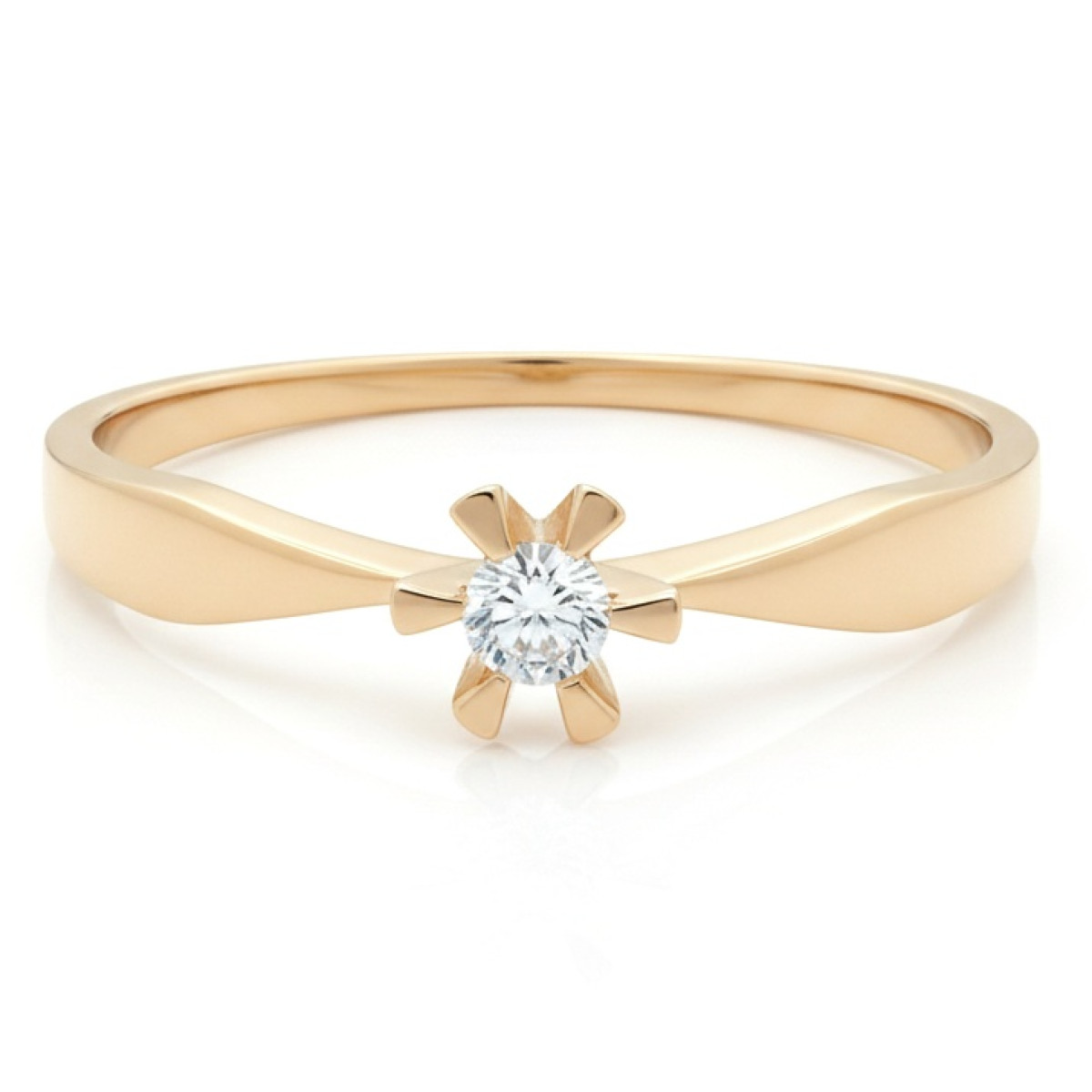 Gold engagement ring with zirconia eye (1962), With Gemstones, Gold type: 585, Item in the photo weight: 1.52 g, Gemstone: Zircon - Jewelry online