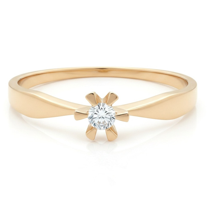 Gold engagement ring with zirconia eye (1962)