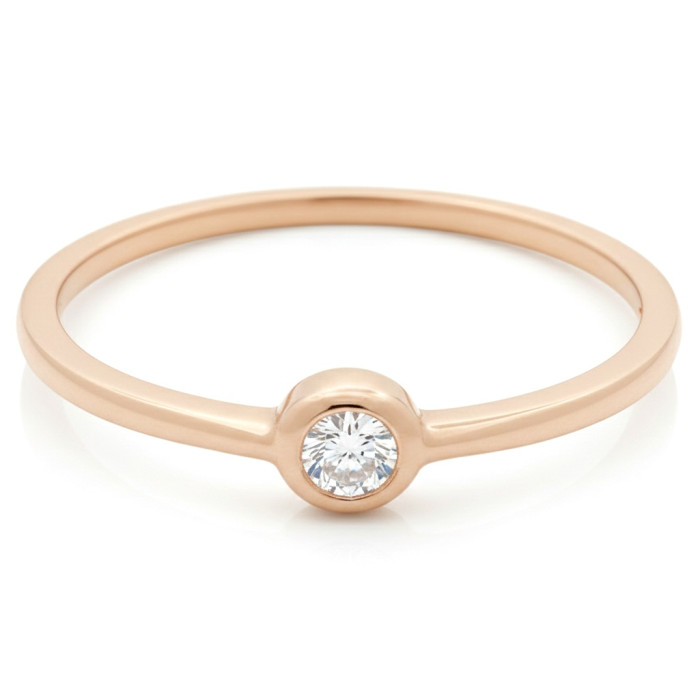 Minimalist gold ring with zircon eye (1971)