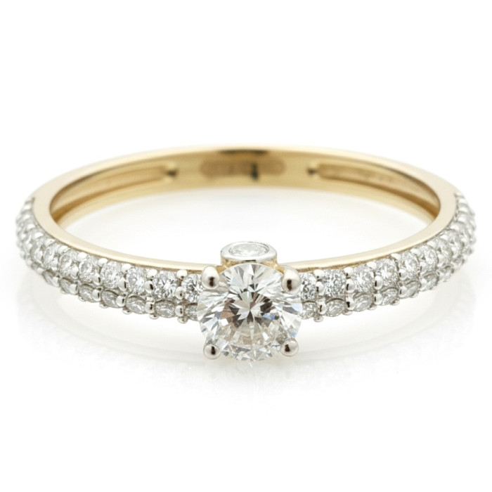 Gold engagement ring with diamonds (2806)