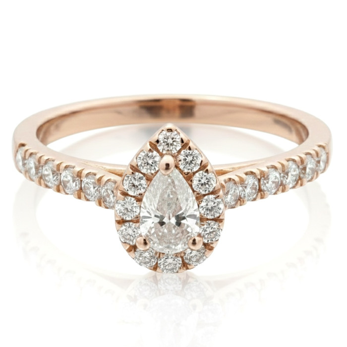 Luxurious teardrop engagement ring with diamonds (2917)