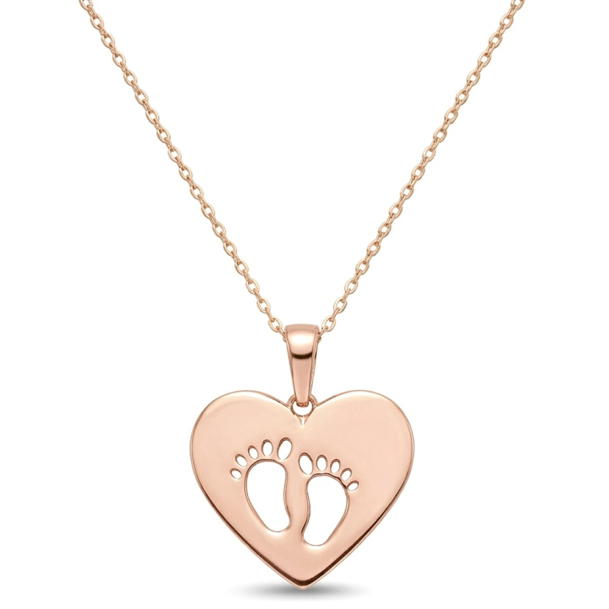 Zelta ķēdīte ar sirds piekariņu un kājiņām (1277), Ķēdes ar piekariņiem, Zelta standarts: 585, Produkta foto svars: 2.72 g - Rotājumlietas internetā