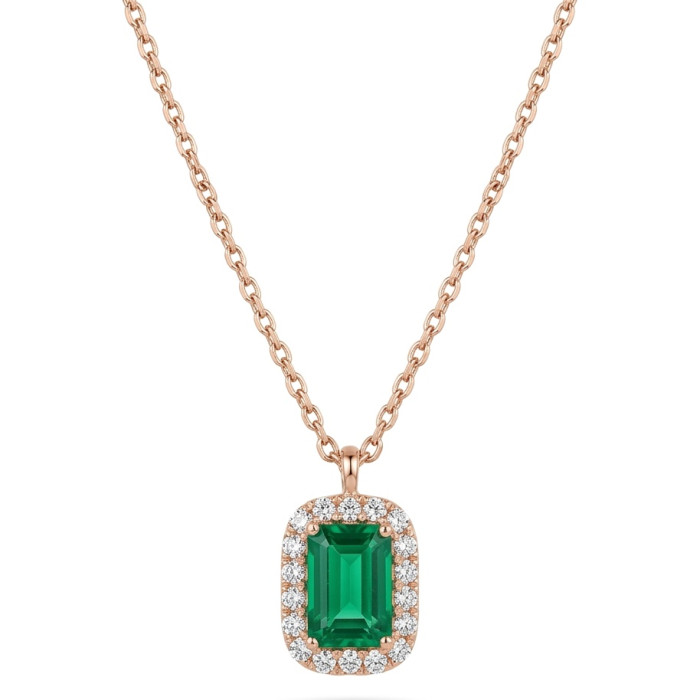 Zelta ķēdīte ar zaļu kulonu (1612)