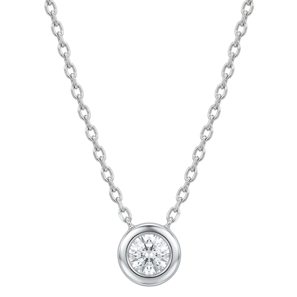 Baltā zelta ķēdīte ar cilpiņu (1618), Ar acīm, Zelta standarts: 585, Produkta foto svars: 1.49 g, Dārgakmeņi: Cirkons - Rotājumlietas internetā