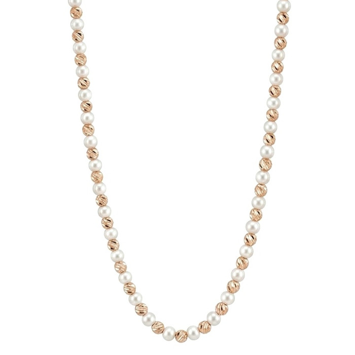 Pērļu kaklarota ar zelta detaļām (657)