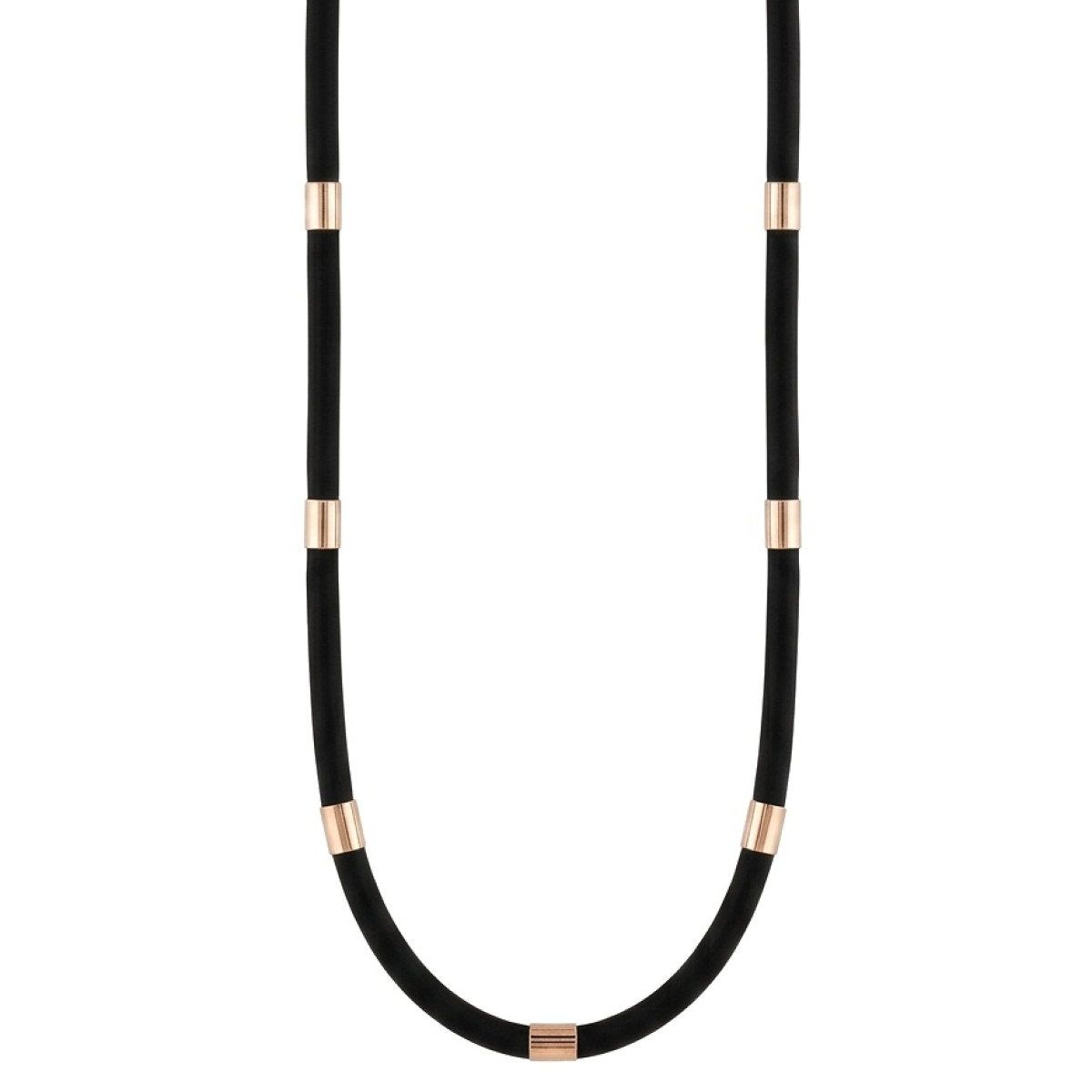 Black necklace with gold details (819), Necklaces, Gold type: 585, Item in the photo weight: 2.68 g - Jewelry online
